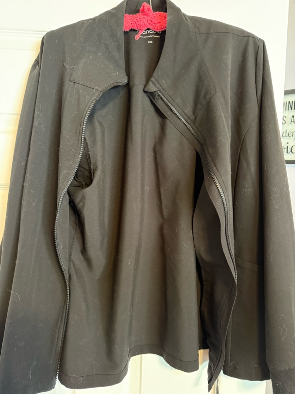 Avenue Black Utility Jacket with Asymmetrical Zip